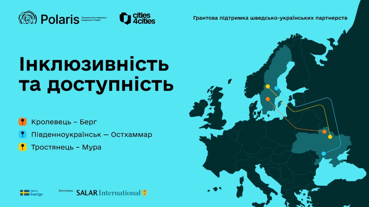 Партнерство в дії: як Кролевець, Південноукраїнськ і Тростянець разом зі шведськими партнерами розвивають інклюзивність та доступність у громадах